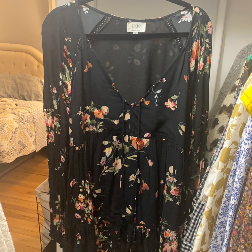 Jade by Johnny Was boho floral printed top